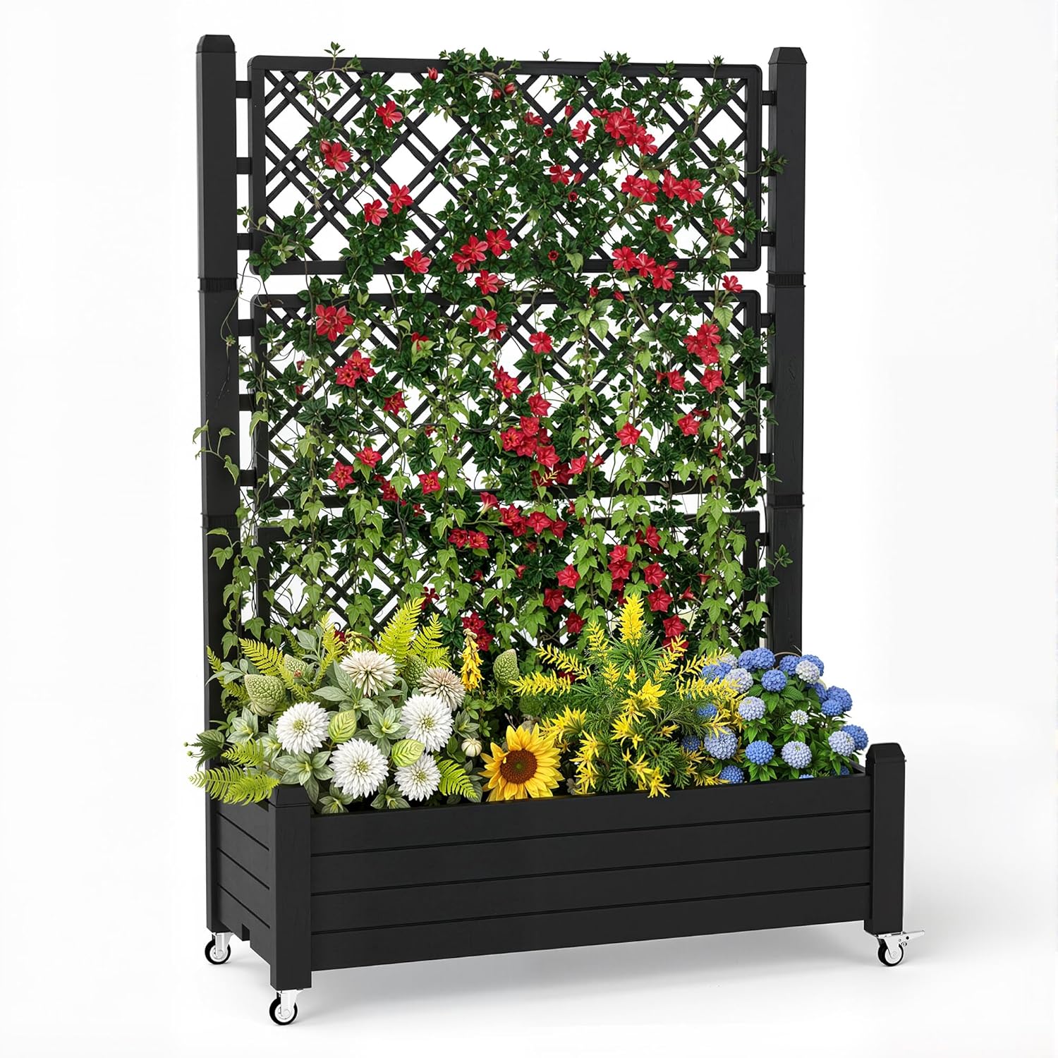 Raised Garden Bed with Trellis - Self Watering Planter recension och pris