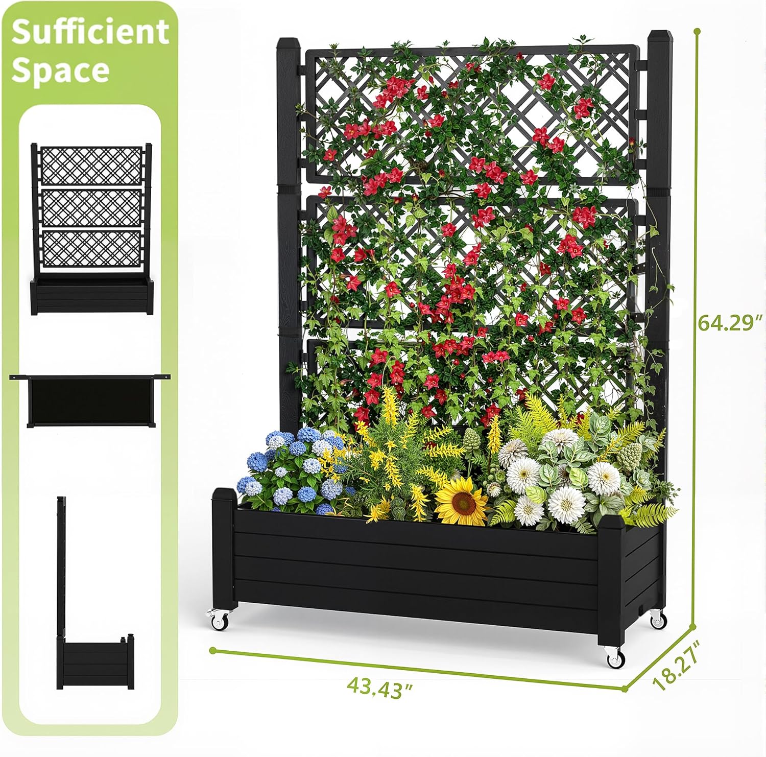 Raised Garden Bed with Trellis - Self Watering Planter recension och pris
